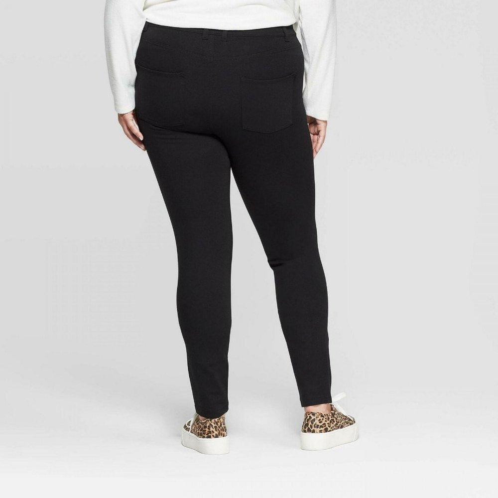 NWT Ava & Viv Pockets Ponte Skinny Pants 20W Black - Picture 2 of 6